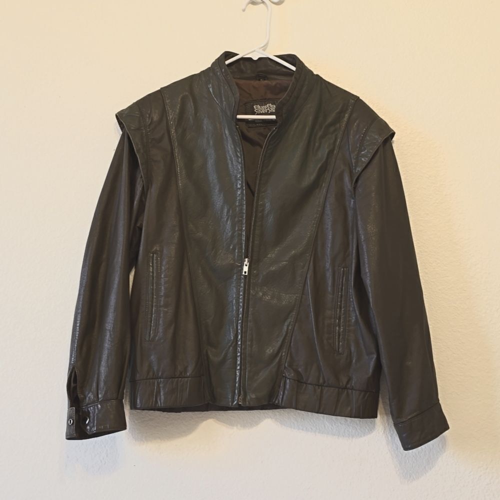 SILVER SHADOW GENUINE VINTAGE MEN'S LEATHER JACKET SIZE 42